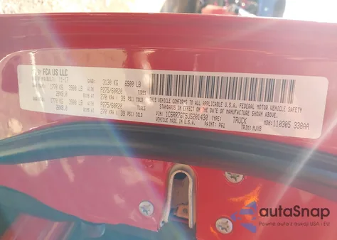 2018 Ram 1500 из США, поврежденный, VIN 1C6RR7GT5JS201430